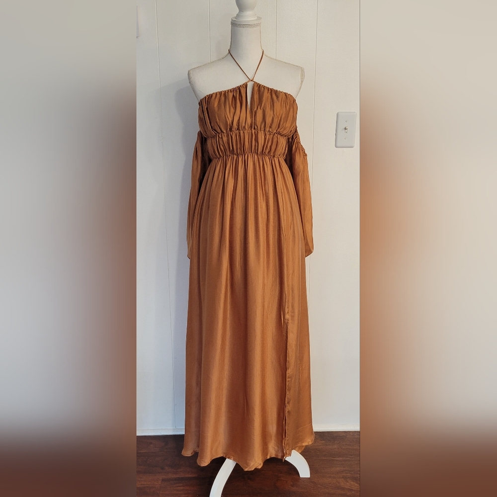 Krakatoa Terracotta Bemberg Maxi Dress - Picture 4 of 10